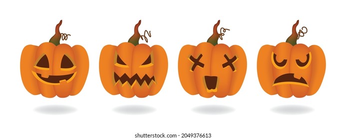 halloween pumpkin vector illustration sets 