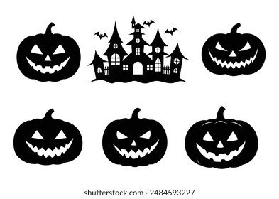 Halloween pumpkin vector illustration, Halloween pumpkin silhouette, pumpkin vector art