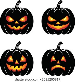 Halloween pumpkin vector illustration, Halloween pumpkin silhouette, pumpkin vector art