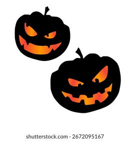Silueta de Ilustración vectorial de calabaza de Halloween