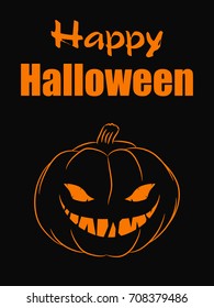 Halloween pumpkin vector illustration.Happy Halloween