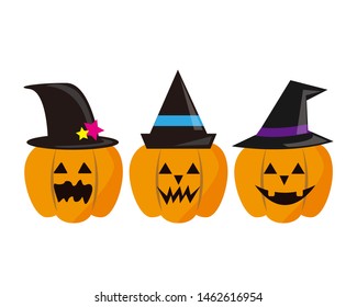 Halloween pumpkin vector illustration.Jack O Lantern.