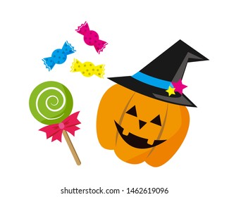 Halloween pumpkin vector illustration.Jack O Lantern.