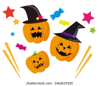 Halloween pumpkin vector illustration.Jack O Lantern.