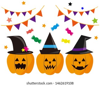 Halloween pumpkin vector illustration.Jack O Lantern.