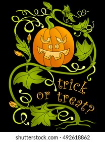 Halloween pumpkin. vector image greeting.