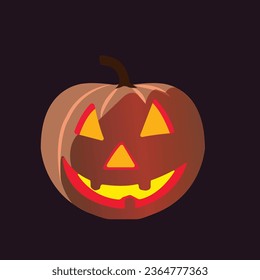 Diseño aislado del vector de calabaza de Halloween en color rojo oscuro