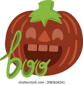 Halloween Pumpkin vector isolated on white background write boo