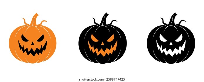  Halloween pumpkin vector. isolated on white background