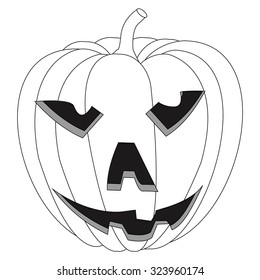 Halloween pumpkin. Vector isolated on white background.