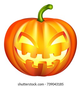 Halloween pumpkin in vector isolated on white background.