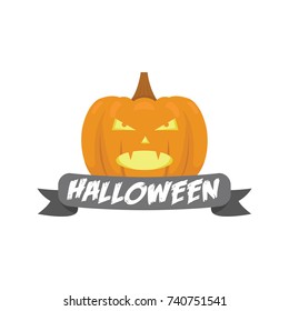 Halloween Pumpkin vector logo design template