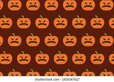 Halloween pumpkin vector pattern design for textile printing, art and creativity