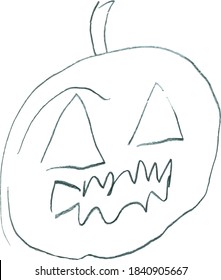 halloween pumpkin vector pencil drawing