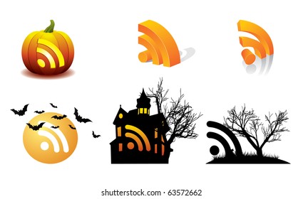 Halloween Pumpkin vector RSS - October