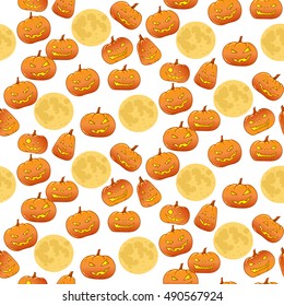 Halloween pumpkin . Vector seamless pattern