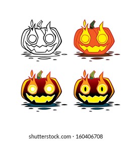 halloween pumpkin vector set