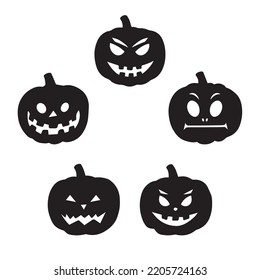 Halloween Pumpkin Vector Set Cameo Silhouette Ready For Print Or Your Designs.