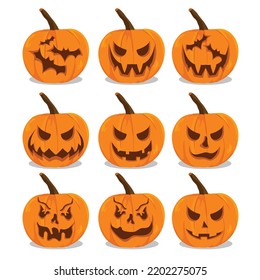 halloween pumpkin vector set decoration