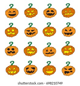 Halloween pumpkin vector  Set of silhouette spooky horror images of
pumpkins Illustration vector