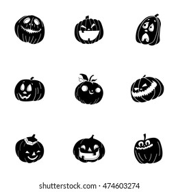 Halloween pumpkin vector set. Simple Halloween pumpkin shape illustration, editable elements, can be used in logo design