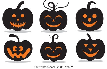 Halloween Pumpkin vector set. Symbolic and seasonal shape for party invitation.