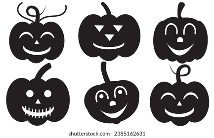 Halloween Pumpkin vector set. Symbolic and seasonal shape for party invitation.