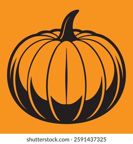Halloween Pumpkin vector silhouette isolated on white background 