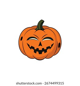  Vector de calabaza de Halloween Single Icon v9 - EPS10, ilustración plana