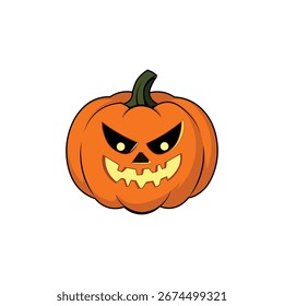  Vector de calabaza de Halloween único icono v7 - EPS10, ilustración plana