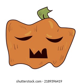 Halloween Kürbis. Vektorsprunghaft doodle Symbol. Farbige Illustration auf weißem Hintergrund.