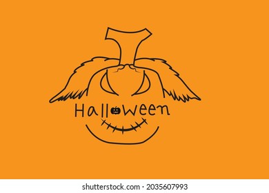 Halloween pumpkin vector yellow background, poster background for celebrations, trick-or-treat parties, halloween costumes, jack-o-lanterns, torchlights, haunted houses.