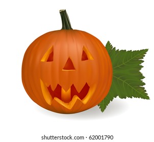Hortalizas de calabaza de Halloween aisladas de fondo blanco. Vector