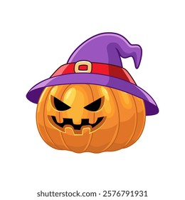 Halloween Pumpkin with Witch Hat.