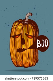 Halloween , pumpkin,Boo , vector illustration,sketch