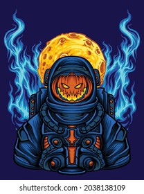 Halloween Pumpking with astronaut suit