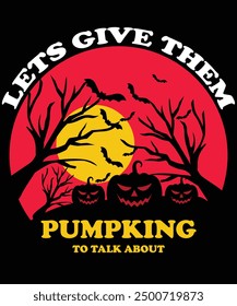 Halloween pumpking t-shart design template