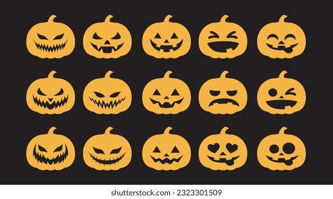 Halloween Pumpking vector set illustration