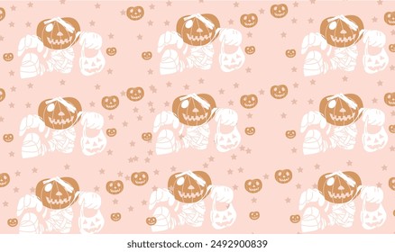 halloween pumpkins background seamless pattern 