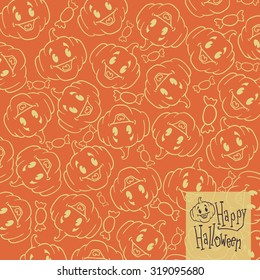 Halloween Pumpkins Background, Vector Illustration