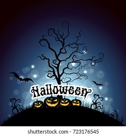 Halloween pumpkins  background vector illustration.