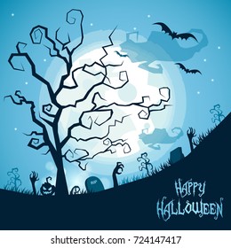 Halloween pumpkins  background vector illustration.