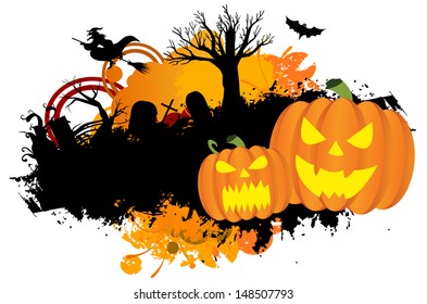 Halloween pumpkins banner