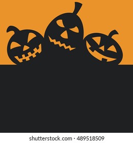 Halloween pumpkins with black copy space