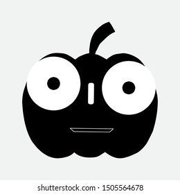 Halloween pumpkins black icon. Vector design.  isolated on white background