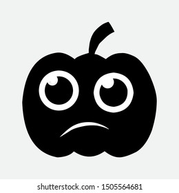 Halloween pumpkins black icon. Vector design.  isolated on white background