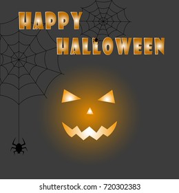 Halloween pumpkins with candles. Vector illustration.