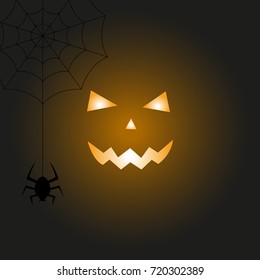 Halloween pumpkins with candles. Vector illustration.