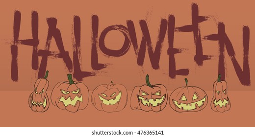 HALLOWEEN PUMPKINS CARD.