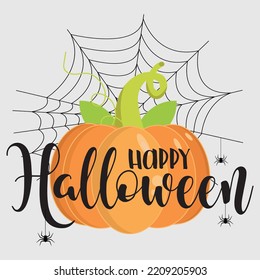 Halloween pumpkins with Halloween cat hat widget hat spider net vector
